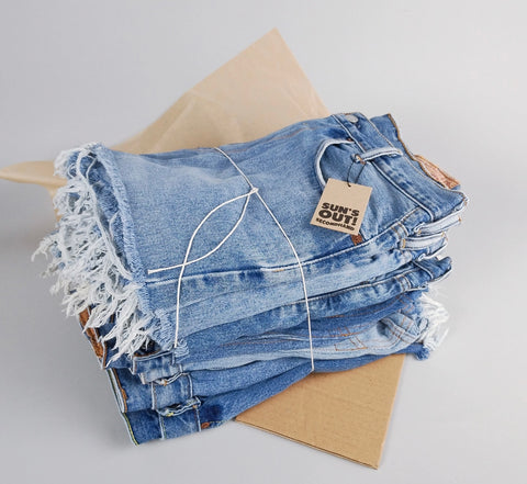 High-Rise Upcycled LEVI'S Denim Cutoff Shorts