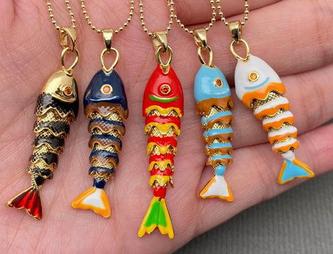 Summer Ocean Fish Charm Necklace- Options