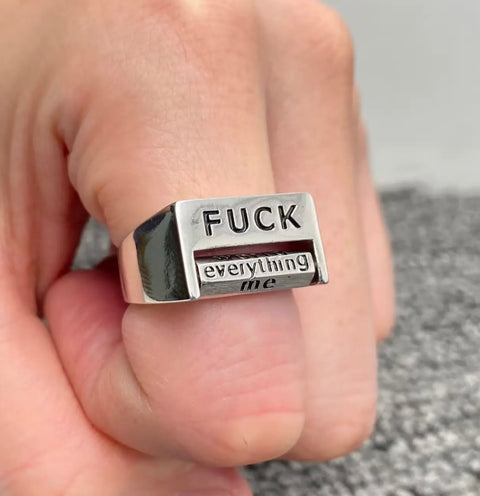 Fuck Everything Rotatable Word Ring