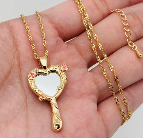 Mirror Gold Pendant Necklace
