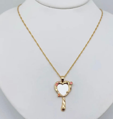 Mirror Gold Pendant Necklace