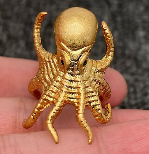 Vintage Gold Octopus Adjustable Ring