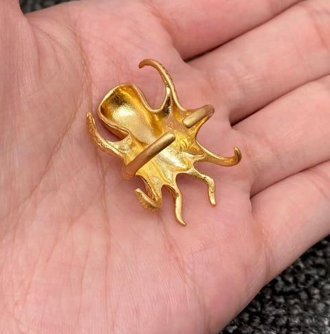 Vintage Gold Octopus Adjustable Ring