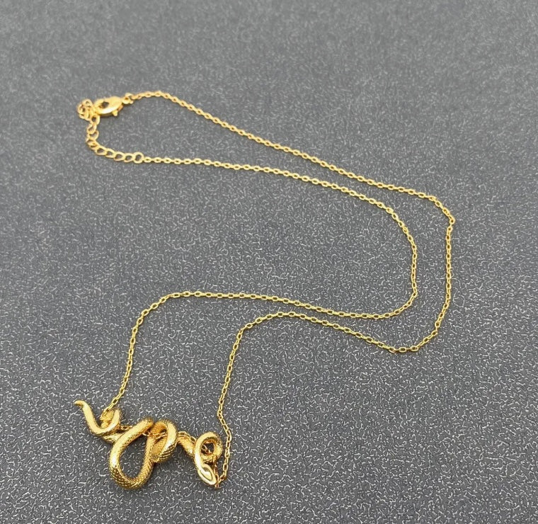 Gold Python Winding Chain Necklace – Blank Canvas Showroom