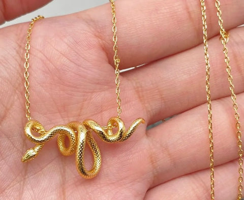 Gold Python Winding Chain Necklace