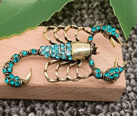 Blue Scorpion Brooch