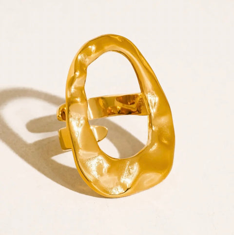 Organic Round Shaped Adjustable Statement Ring