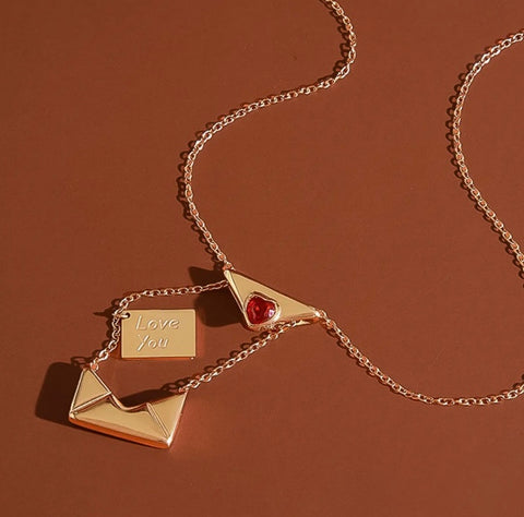 Letter Gold Love Letter Heart Necklace