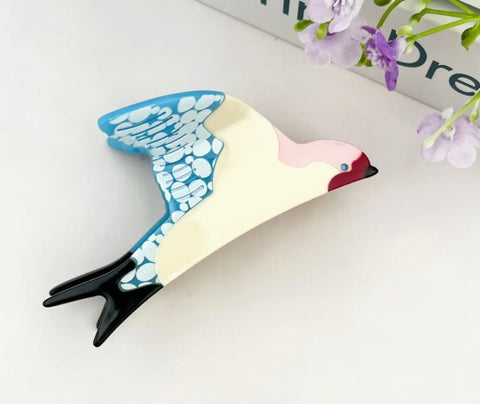 Blue Bird SwallowTail Hair Clip