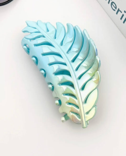 Candy Color Gradient Leaf Hair Clip-options