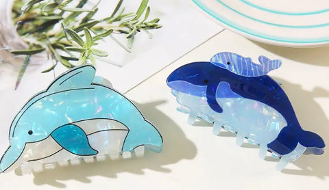 Cute Dolphin & Whale Marine Animal Hair Claw Clips