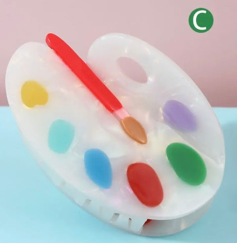 Paint Pallet Hair Claw Clip
