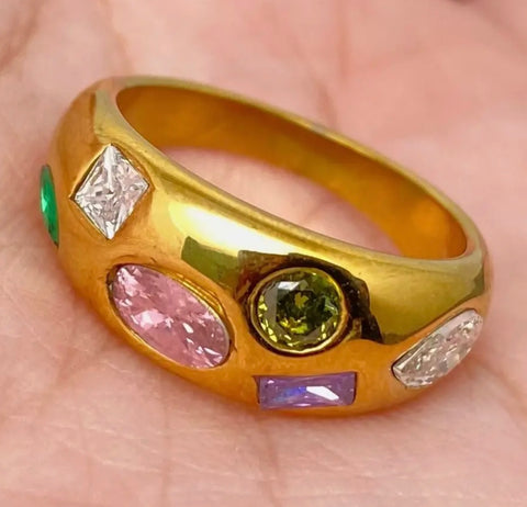 Colorful Zircon stone Ring