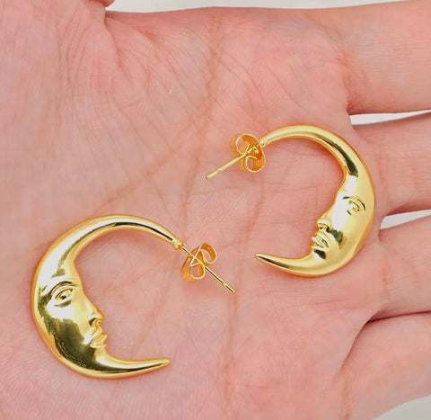Mysterious Moon Hoop Earrings