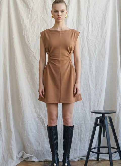 Sculpted Waist Mini Dress