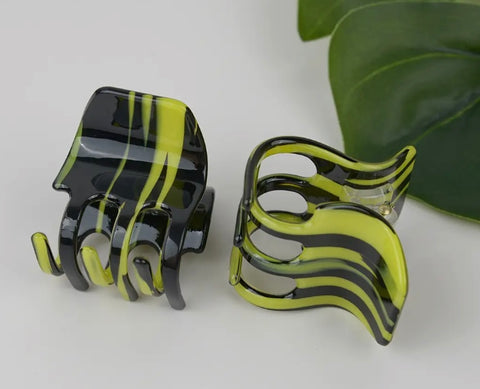 Acrylic Zebra Print Claw Clip