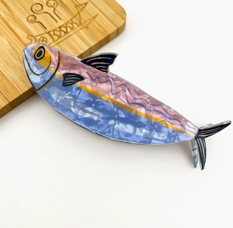 Multicolor Striped Sardine Claw Clip