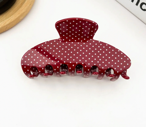 Polka Dot Hair Claw Clip