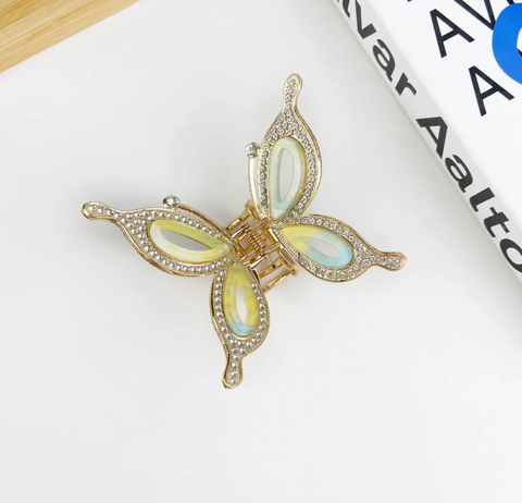 Butterfly Rhinestone Claw Clip