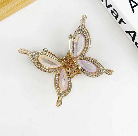 Butterfly Rhinestone Claw Clip
