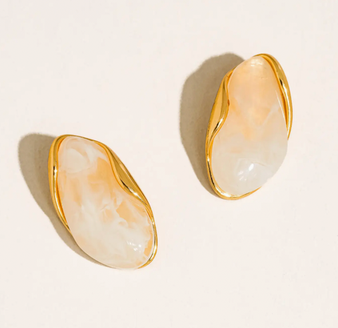 Maélie Gold Resin Drop Earrings