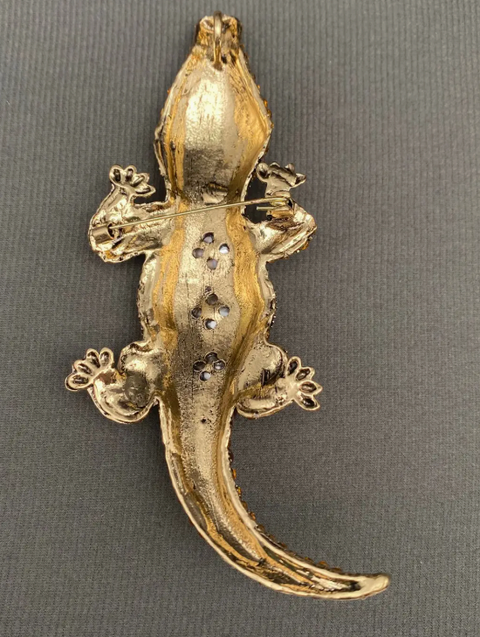 Big Size Rhinestone Crocodile Brooch