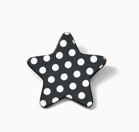Black & White Polka Dot Star Hair Clip
