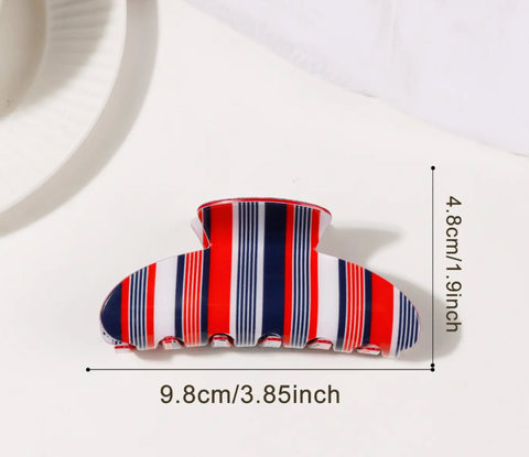 Colorful Vertical Stripe Pattern Hair Claw Clip
