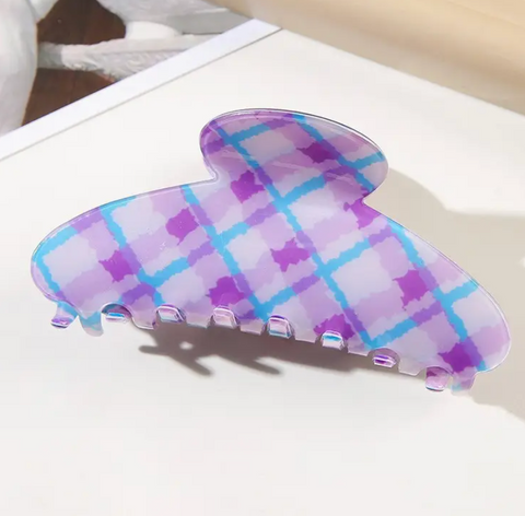 Checkered Plaid Print Hair Clip
