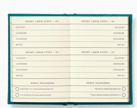 Brass Monkey Definitely Not My Passwords - Password Diary