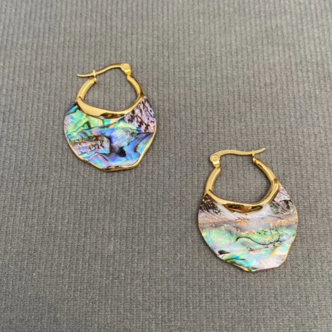 Abalone Shell Hoop Earrings