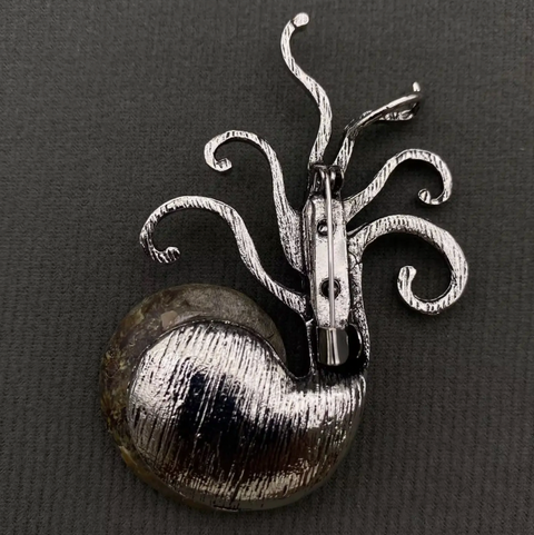 Stone Spotted Snail Brooch