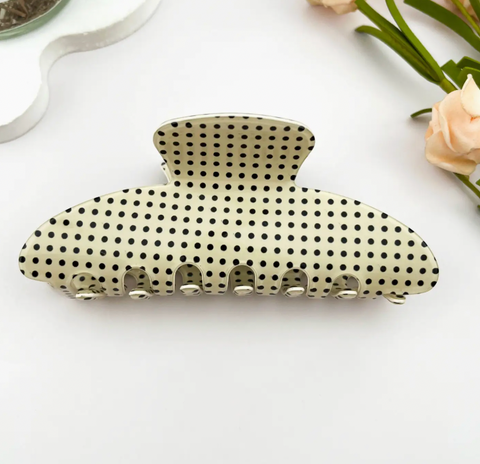 Polka Dot Curved Hair Claw