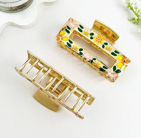 Butterfly Flower Metal Hair Claw