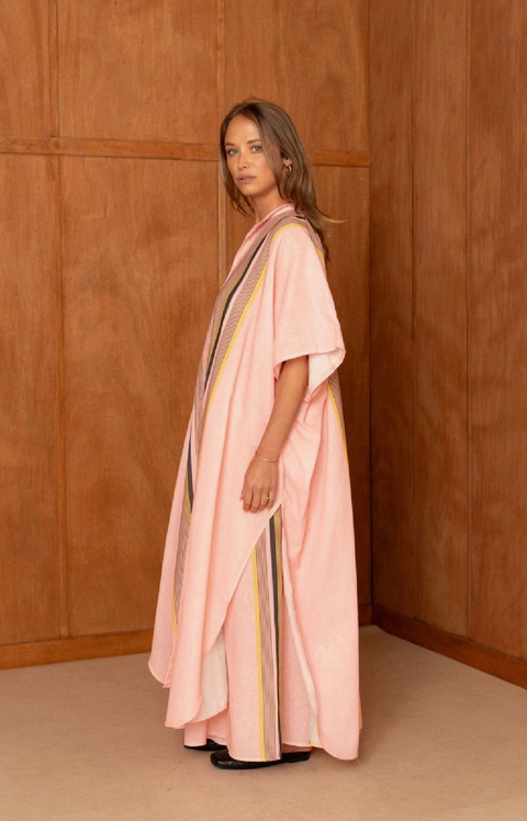 Blandine Peach Elastic Waist Pants