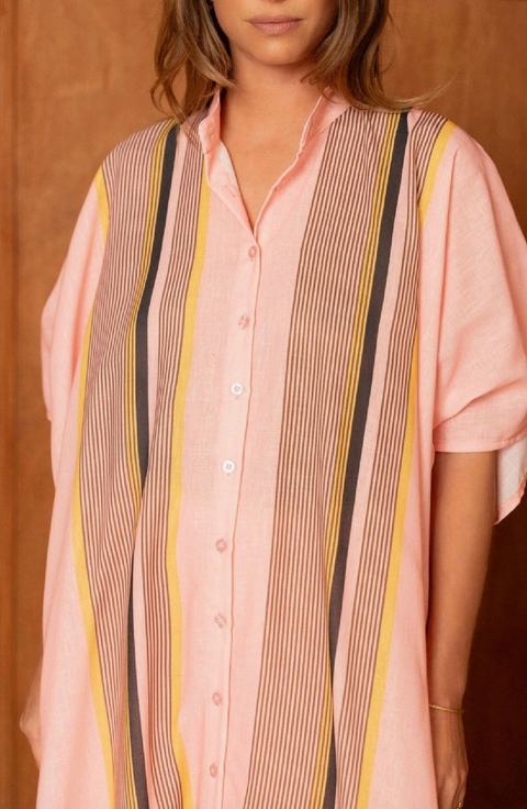 Blandine Peach Stripe Tunic Top
