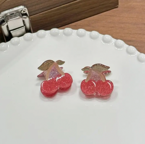 Glittery Fruit Mini Hair Clips