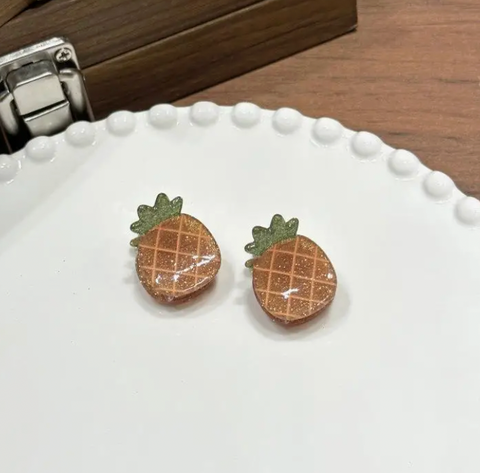 Glittery Fruit Mini Hair Clips