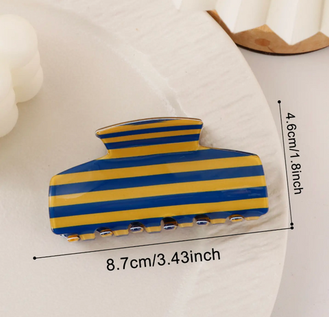 Color Block Stripe Acrylic Hair Claw Clip