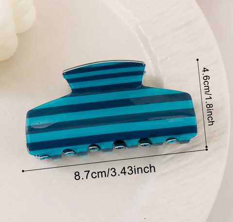 Color Block Stripe Acrylic Hair Claw Clip