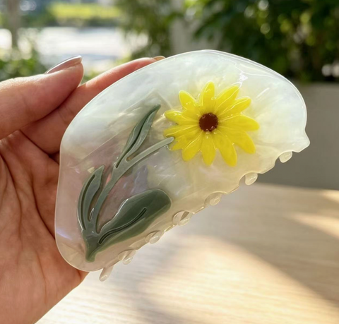 Elegant Floral Acetate Hair Claw Clip