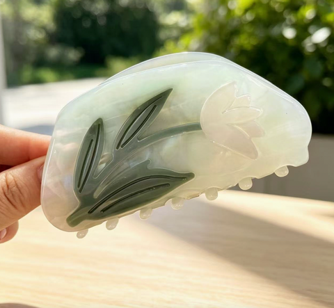 Elegant Floral Acetate Hair Claw Clip