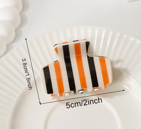 Minimal Grid Stripe Acrylic Hair Claw Clip