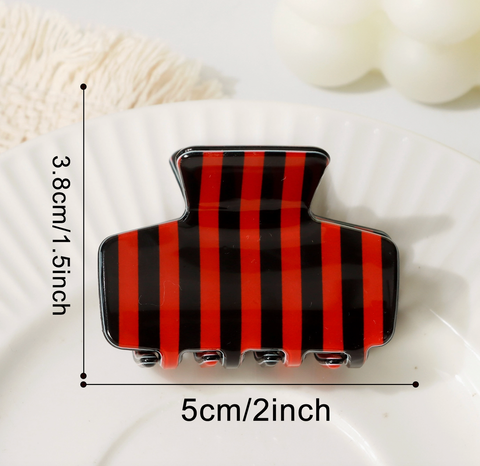 Minimal Grid Stripe Acrylic Hair Claw Clip