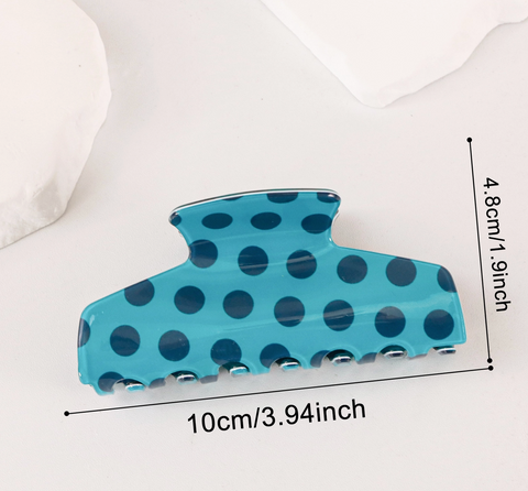 Pastel Polka Dot Color Block Acrylic Hair Claw Clip