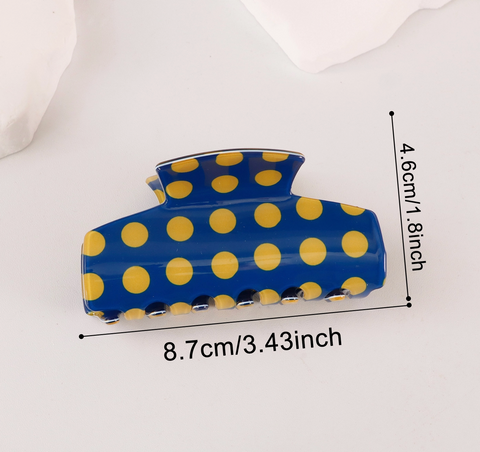 Pastel Polka Dot Color Block Acrylic Hair Claw Clip