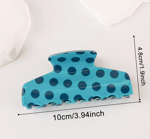 Pastel Polka Dot Color Block Acrylic Hair Claw Clip