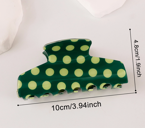 Pastel Polka Dot Color Block Acrylic Hair Claw Clip