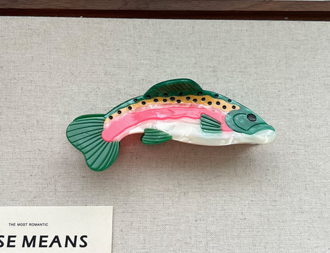 Rainbow Trout Acetate Hair Claw Clip