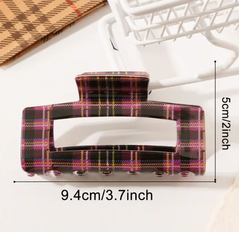 Retro Christmas Plaid Hair Clip